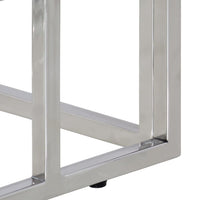 Tavolino Consolle-Tavolino da soggiorno-Tavolo Argento Acciaio Inossidabile Vetro Temperato 223640