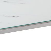 Tavolino Consolle Argento Acciaio Inossidabile Vetro Temperato 350003