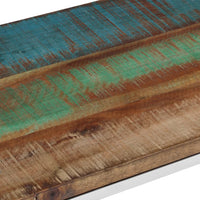 Tavolino Salotto Argento in Acciaio Inox e Legno di Recupero