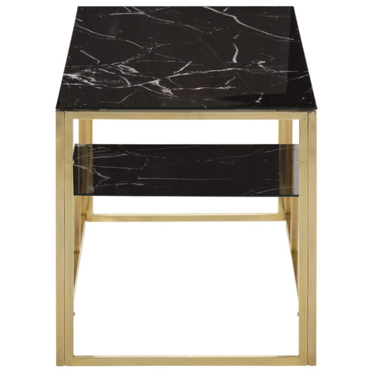 Tavolino Salotto Dorato Acciaio Inossidabile e Vetro Temperato 350020