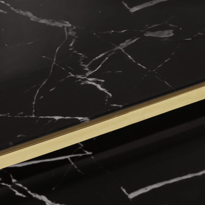 Tavolino Salotto Dorato Acciaio Inossidabile e Vetro Temperato 350020