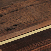 Tavolino Dorato in Acciaio Inox e Traverse in Legno Massello