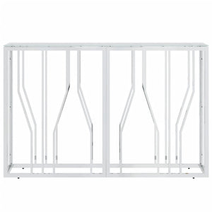 Tavolino Consolle 110x30x70 cm in Acciaio Inox e Vetrocod mxl 129667