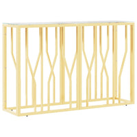 Tavolino Consolle 110x30x70 cm in Acciaio Inox e Vetro