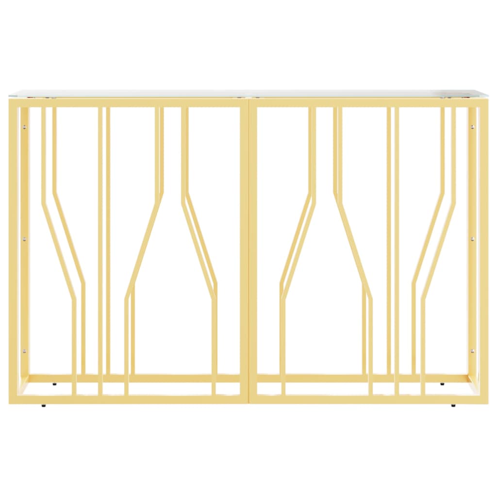 Tavolino Consolle 110x30x70 cm in Acciaio Inox e Vetro