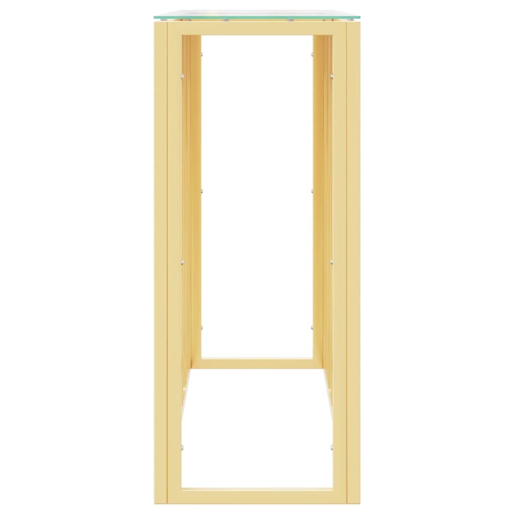 Tavolino Consolle 110x30x70 cm in Acciaio Inox e Vetro 350026