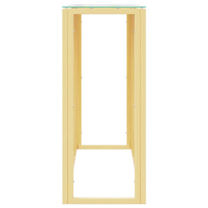 Tavolino Consolle 110x30x70 cm in Acciaio Inox e Vetro