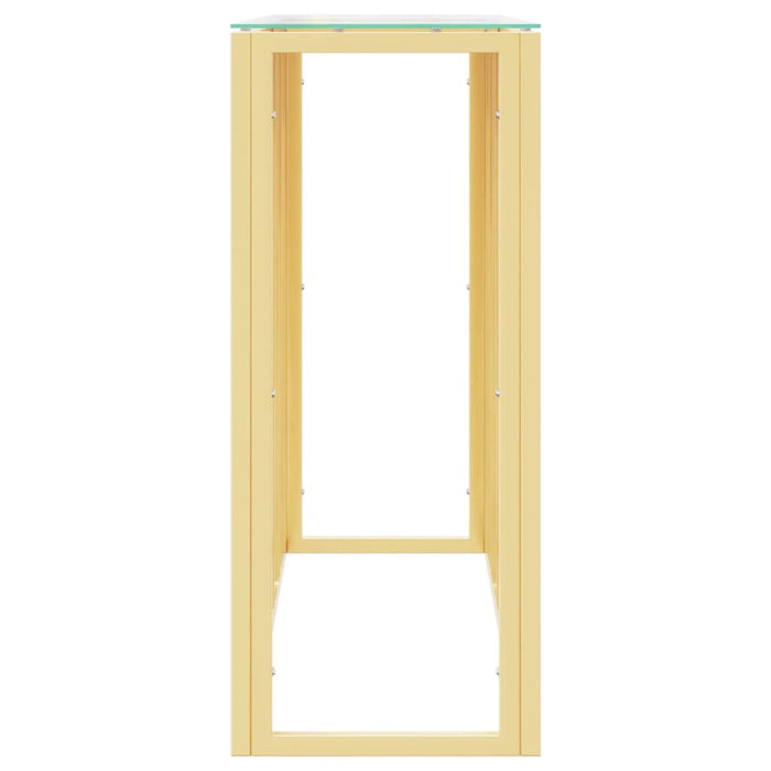 Tavolino Consolle 110x30x70 cm in Acciaio Inox e Vetro