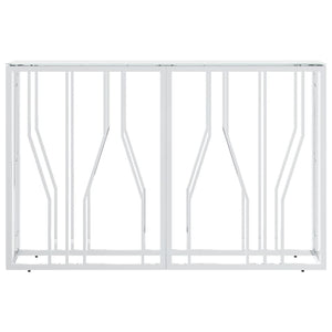 Tavolino Consolle Argento 110x30x70 cm in Acciaio Inox e Vetro 350027