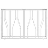 Tavolino Consolle Argento 110x30x70 cm in Acciaio Inox e Vetro