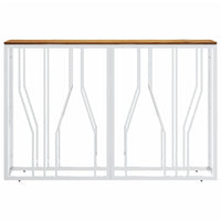 Tavolino da Salotto Argento in Acciaio Inox e Massello d'Acaciacod mxl 130755