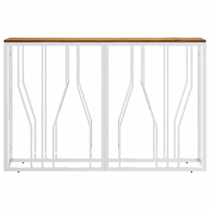 Tavolino da Salotto Argento in Acciaio Inox e Massello d'Acaciacod mxl 130755