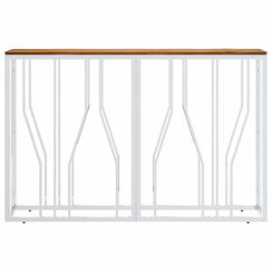 Tavolino da Salotto Argento in Acciaio Inox e Massello d'Acacia 350031