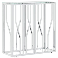 Tavolino Consolle 70x30x70 cm in Acciaio Inox e Vetrocod mxl 129467