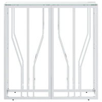 Tavolino Consolle 70x30x70 cm in Acciaio Inox e Vetrocod mxl 129467