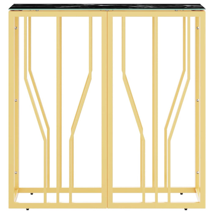 Tavolino Consolle Oro 70x30x70 cm in Acciaio Inox e Vetrocod mxl 105585