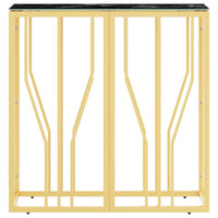 Tavolino Consolle Oro 70x30x70 cm in Acciaio Inox e Vetro 350036