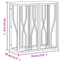 Tavolino Salotto Argento in Acciaio Inox e Legno di Recupero 350037