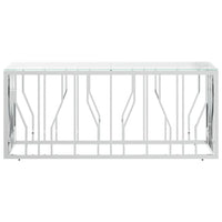 Tavolino da Salotto 110x45x45 cm in Acciaio Inox e Vetro 350049