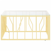Tavolino da Salotto Oro 80x80x40 cm in Acciaio Inox e Vetro 350058