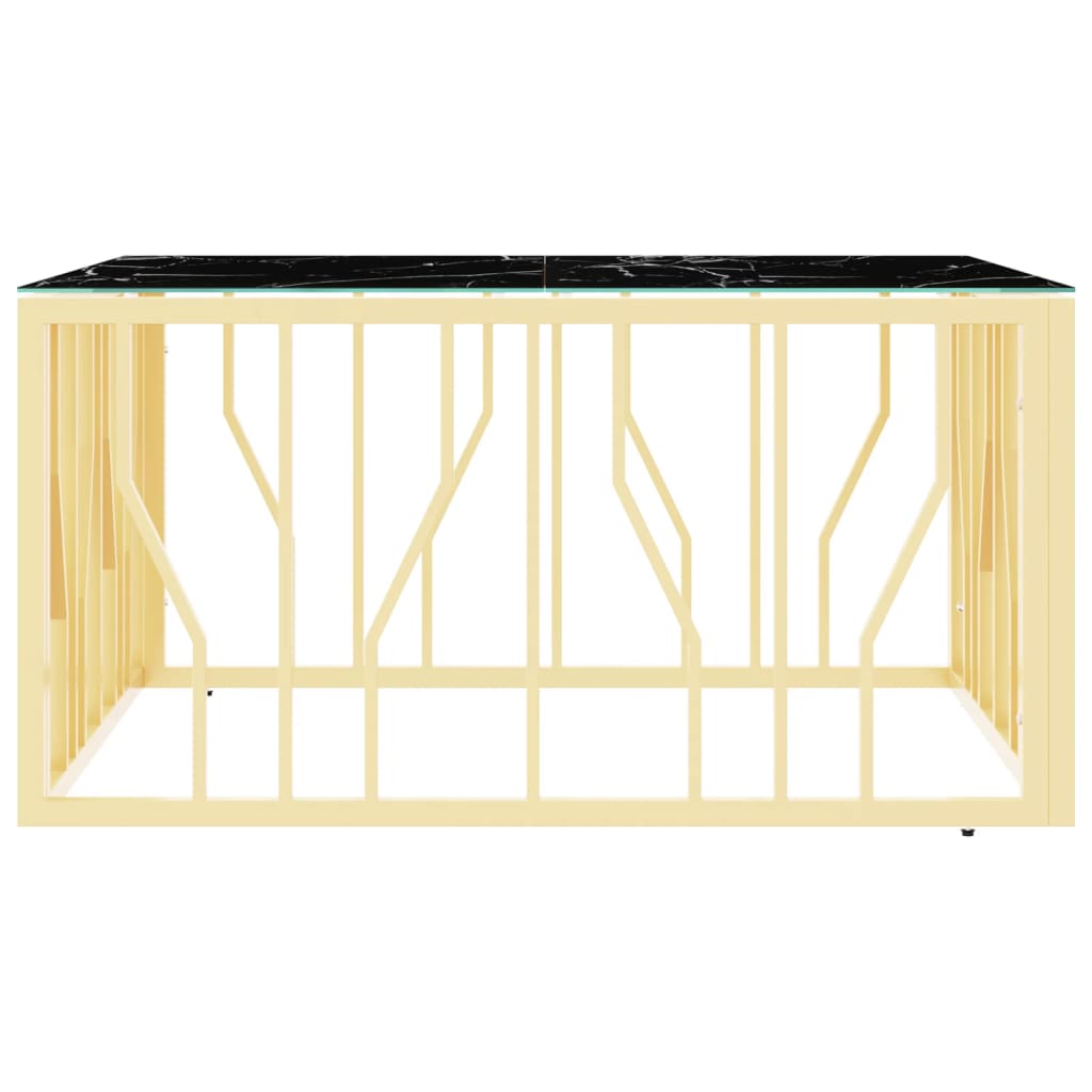 Tavolino da Salotto Oro 80x80x40 cm in Acciaio Inox e Vetro 350060