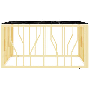 Tavolino da Salotto Oro 80x80x40 cm in Acciaio Inox e Vetro 350060