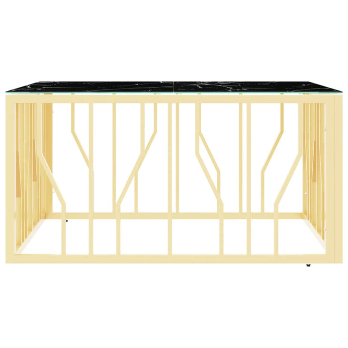 Tavolino da Salotto Oro 80x80x40 cm in Acciaio Inox e Vetro 350060