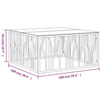 Tavolino da Salotto Argento 100x100x50 cm Acciaio Inox e Vetro 350067