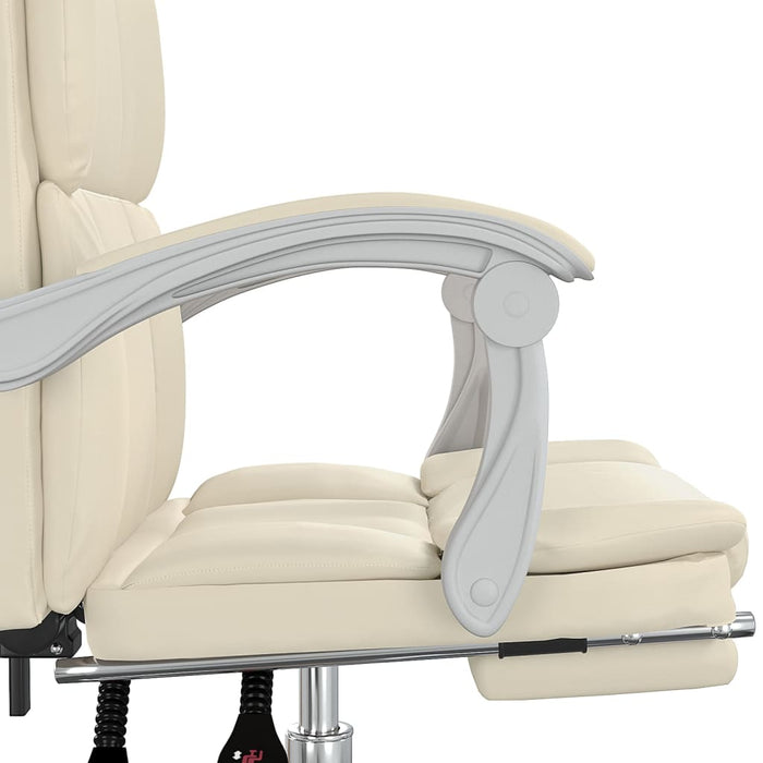 Poltrona da Ufficio Reclinabile Crema in Similpelle 349632