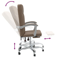 Poltrona da Ufficio Reclinabile Marrone in Tessuto 349636