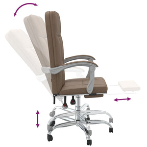 Poltrona da Ufficio Reclinabile Marrone in Tessuto 349636