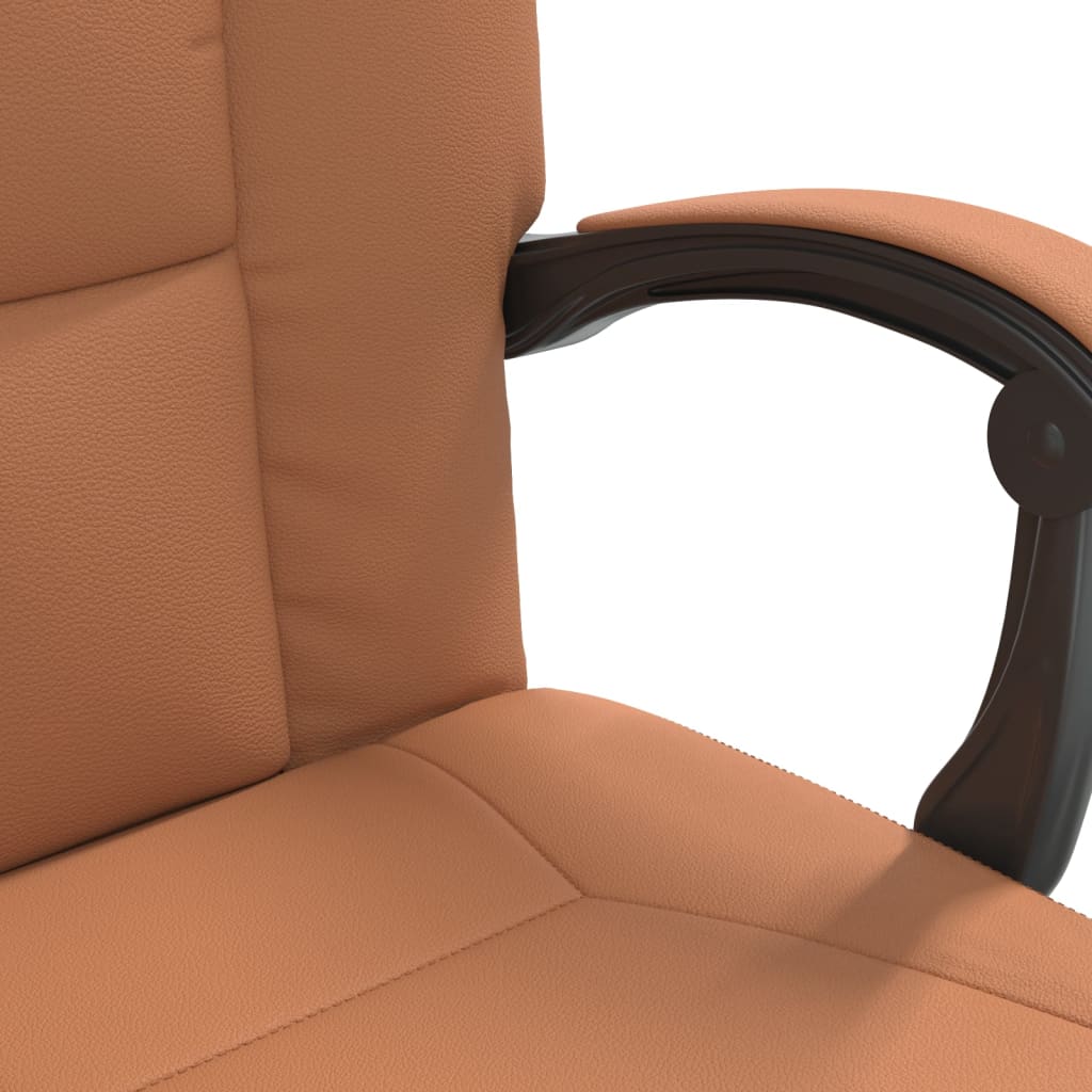 Poltrona da Ufficio Reclinabile Marrone in Similpelle 349640