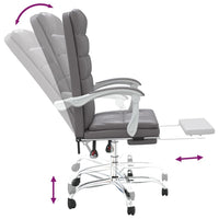 Poltrona da Ufficio Reclinabile Grigia in Similpelle 349655