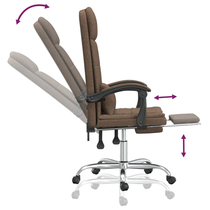 Sedia da Ufficio Massaggio Reclinabile Marrone in Tessuto 349704