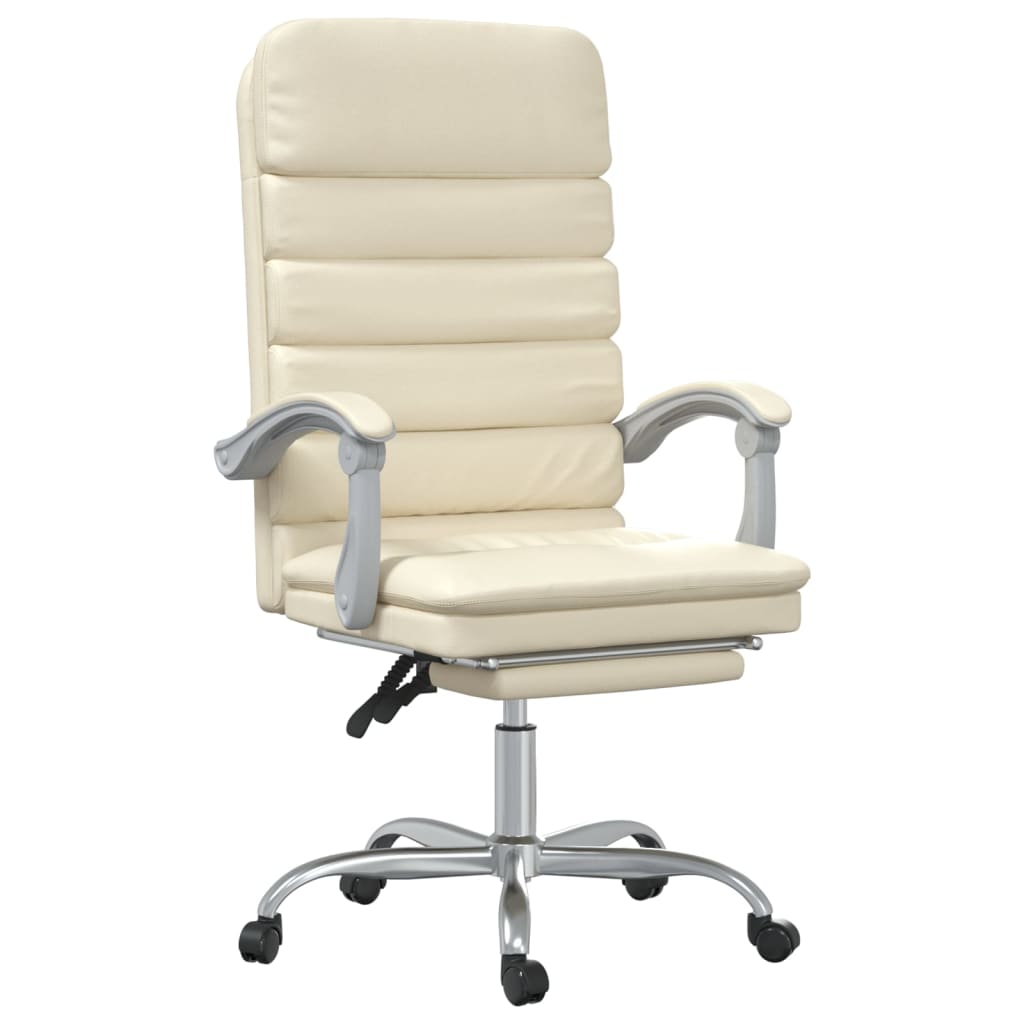 Poltrona da Ufficio Massaggiante Reclinabile Crema Similpelle 349730