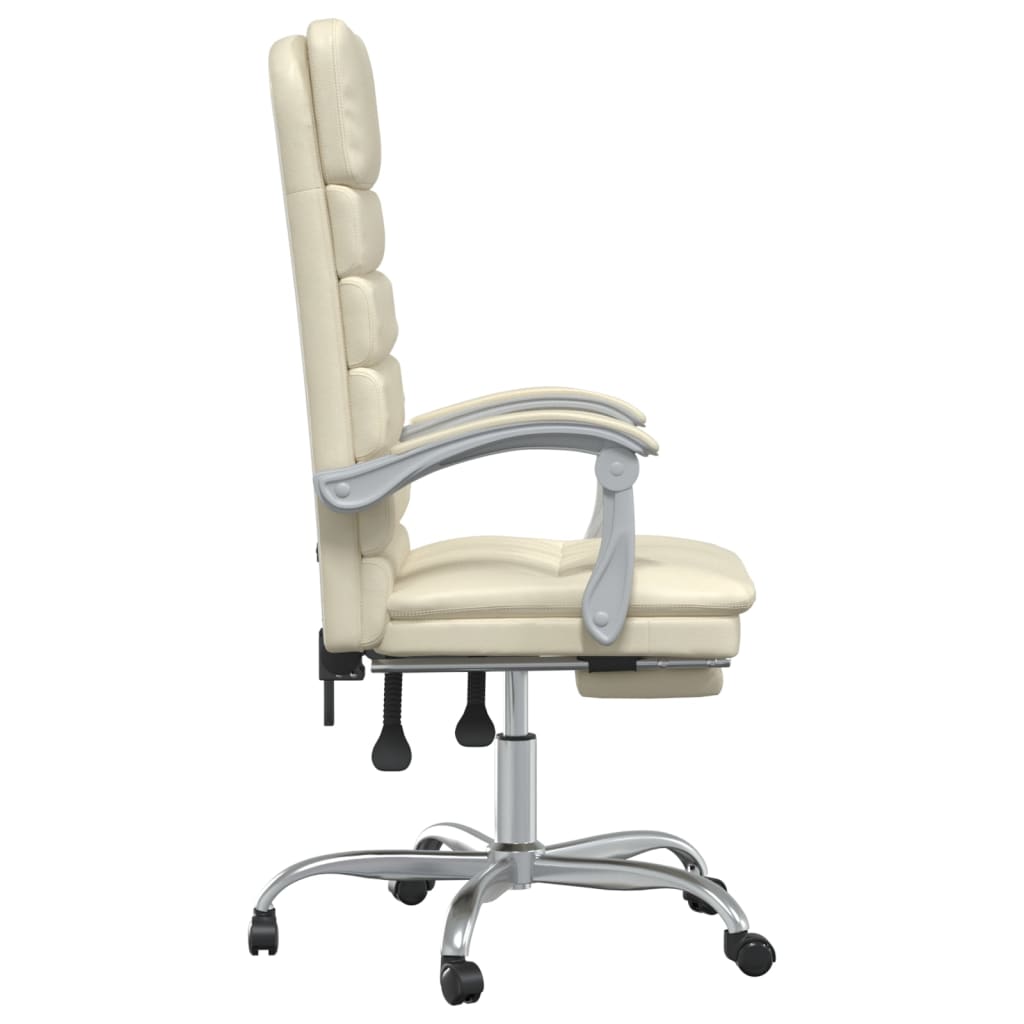 Poltrona da Ufficio Massaggiante Reclinabile Crema Similpelle 349730