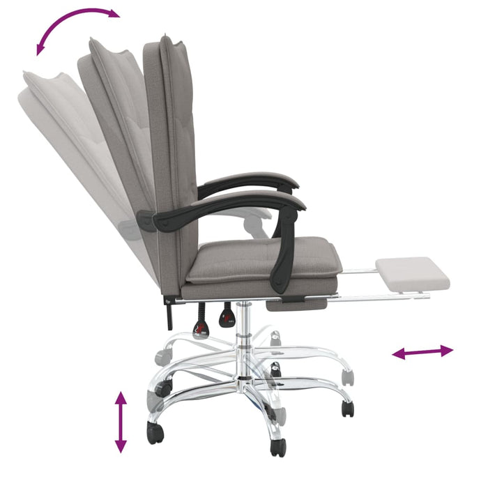 Poltrona da Ufficio Reclinabile Tortora in Tessuto cod mxl 33487