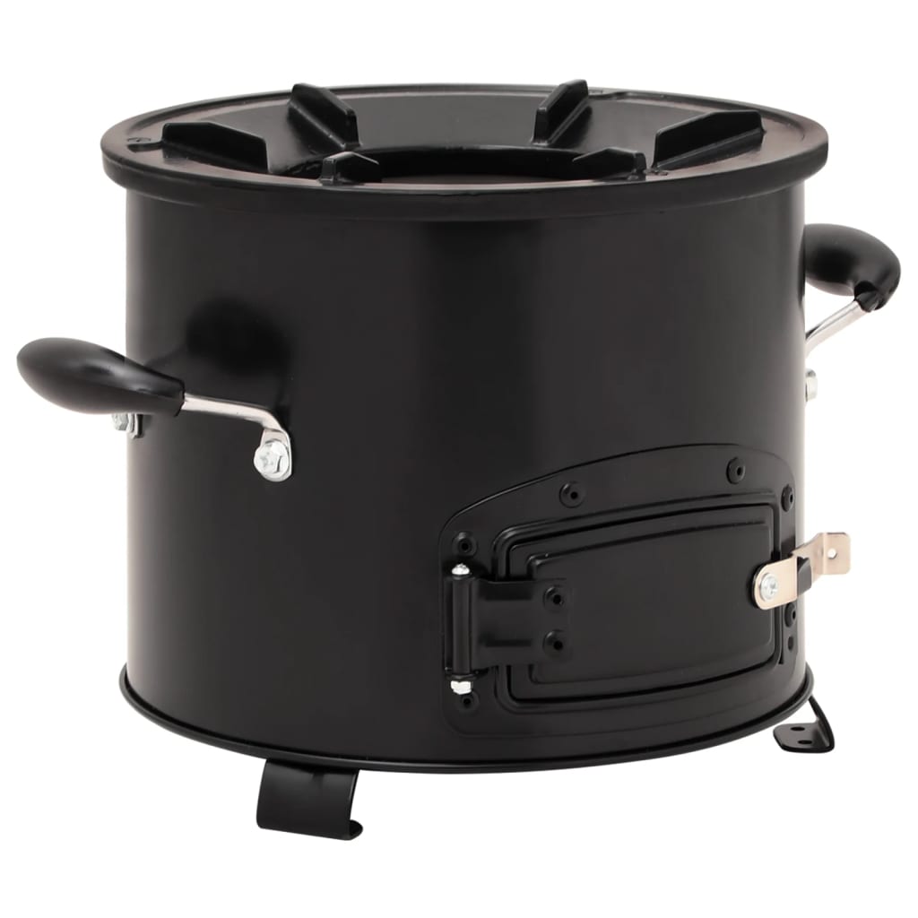 Fornello a legna da campeggio nero 36 x 26 x 22,5 cm metallo 02_0005924