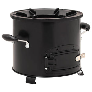 Fornello a legna da campeggio nero 36 x 26 x 22,5 cm metallo 02_0005924