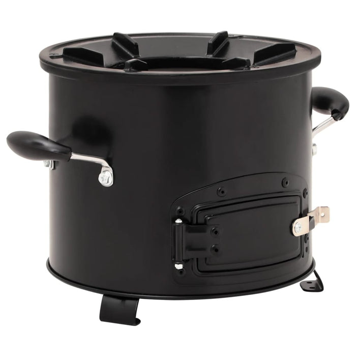 Fornello a legna da campeggio nero 36 x 26 x 22,5 cm metallo 02_0005924