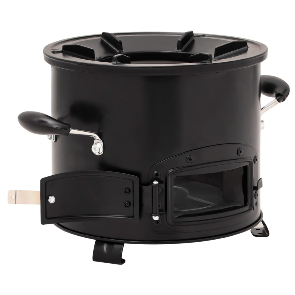 Fornello a legna da campeggio nero 36 x 26 x 22,5 cm metallo 02_0005924