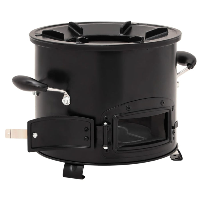 Fornello a legna da campeggio nero 36 x 26 x 22,5 cm metallo 02_0005924