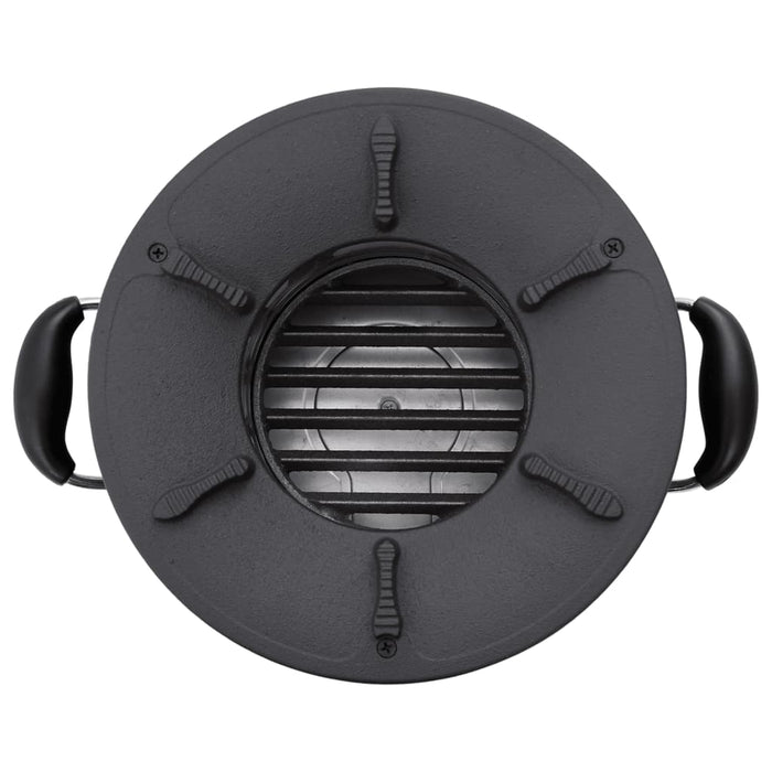 Stufa a Legna da Campeggio-Caminetto a Legna Nera 36x26x22,5 cm Metallo