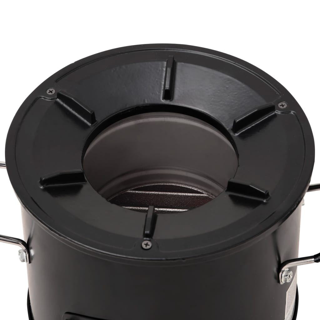 Fornello a legna da campeggio nero 36 x 26 x 22,5 cm metallo 02_0005924