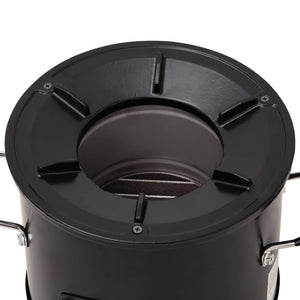 Fornello a legna da campeggio nero 36 x 26 x 22,5 cm metallo 02_0005924