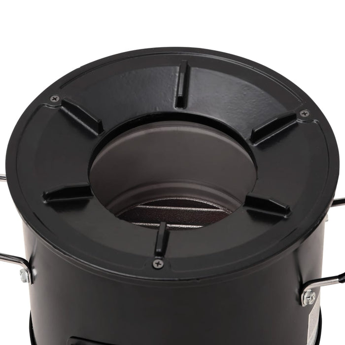 Fornello a legna da campeggio nero 36 x 26 x 22,5 cm metallo 02_0005924