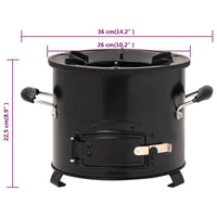 Fornello a legna da campeggio nero 36 x 26 x 22,5 cm metallo 02_0005924