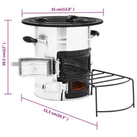 Stufa a Legna da Campeggio Argento 51,5x35x30,5 cm Acciaio Inox cod mxl 65539