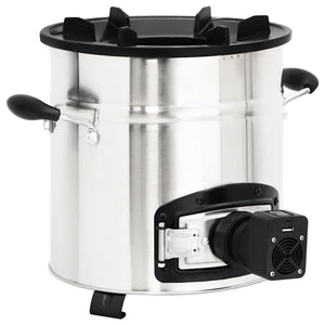 Stufa a Legna con Ventola USB Argento 35,5x26x28cm Acciaio Inox 319443