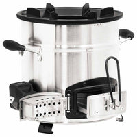 Stufa a Legna con Ventola USB Argento 35,5x26x28cm Acciaio Inox 319443